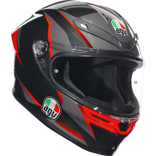 AGV #2118395002014S - K6 S Helmet - Slashcut - Black/Gray/Red - Small