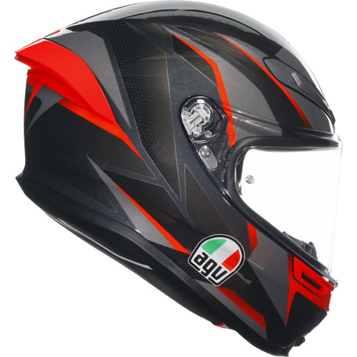 AGV #2118395002014S - K6 S Helmet - Slashcut - Black/Gray/Red - Small