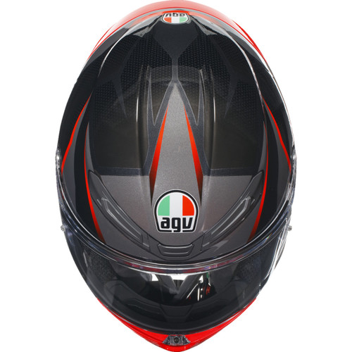 AGV #21183950020142X - K6 S Helmet - Slashcut - Black/Gray/Red - 2XL