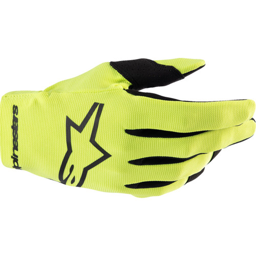 Alpinestars #3541824-551-2X - Youth Radar Gloves - Fluo Yellow/Black - 2XS