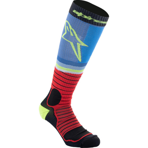 Alpinestars #4701524-1212-M - MX Pro Socks - Black/Red/Blue/Yellow - Medium