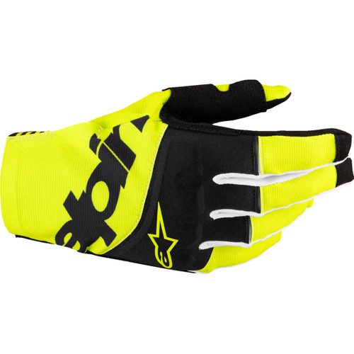 Alpinestars #3560125-155-L - Techstar MX Gloves - Black/Fluo Yellow - Large