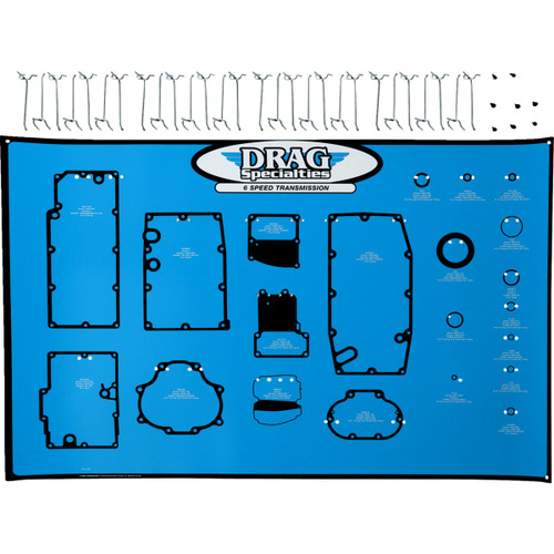 Drag Specialties - Gasket/Seal and O-Ring Display Board - 6 Speed Big Twin Transmissions