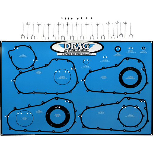 Drag Specialties - Gasket/Seal and O-Ring Display Board - 6 Speed Big Twin Primary