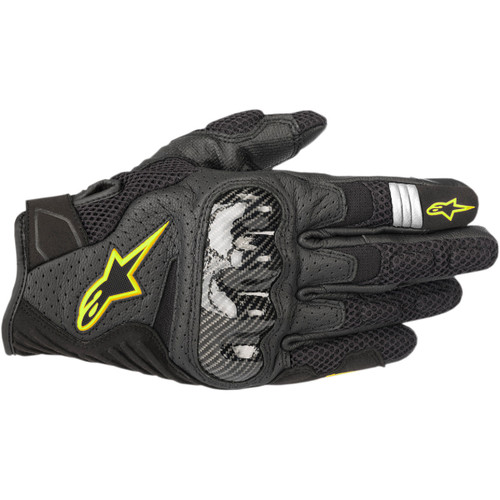 Alpinestars #3570518-155-S - SMX-1 Air V2 Gloves - Black/Fluo Yellow - Small