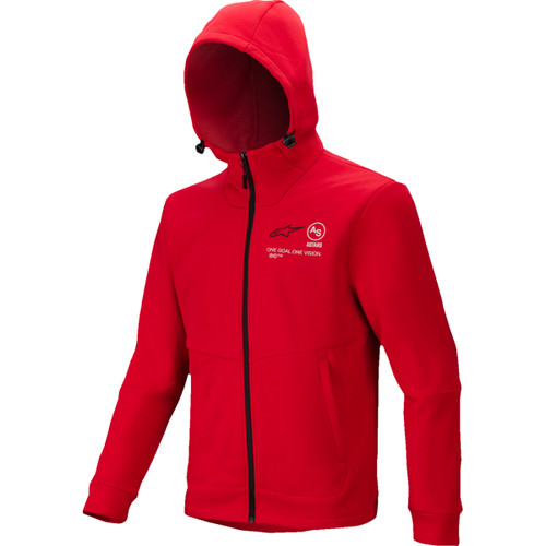 Alpinestars #3800125-3010-M - Racer MX Fleece Hoodie - Bright Red - Medium