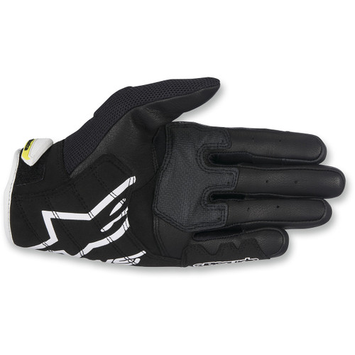 Alpinestars #3567717-125-2X - SMX-2 Air Carbon V2 Gloves - Black/White/Fluo Yellow - 2XL