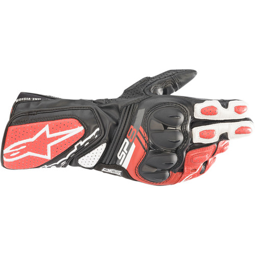 Alpinestars #3558321-1304-XL - SP-8 V3 Gloves - Black/White/Bright Red - XL