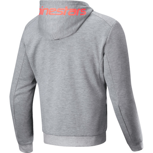 Alpinestars #4200325-9199-L - Chrome v2 Sport Hoodie - Heather Gray/Red Fluo - Large