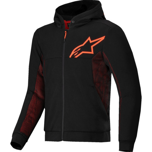 Alpinestars #4200425-1030-L - Chrome Air Sport Hoodie - Black/Red Fluo - Large