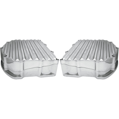 Covingtons #C1282-C - Rocker Box Valve Covers - Finned Chrome - Twin Cam