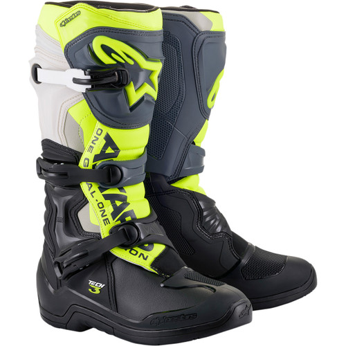 Alpinestars #2013018-1055-11 - Tech 3 Boots - Black/Gray/Yellow Fluorescent - US 11 / EU 45.5