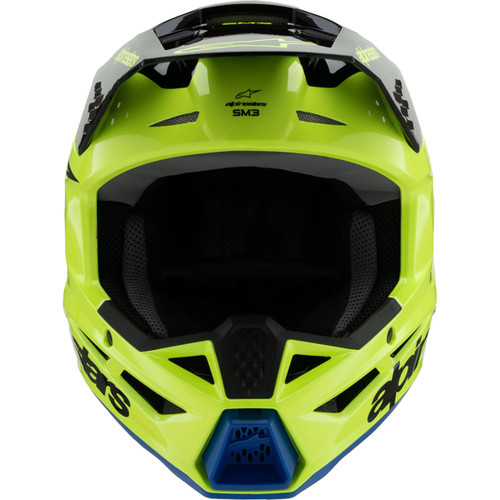 Alpinestars #8301825-5017-YM - Youth SM3 Helmet - Radium - Gloss Yellow Fluo/Black/Blue - Medium