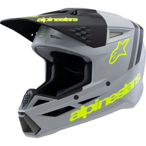 Alpinestars #8301825-9510-YM - Youth SM3 Helmet - Radium - Matte Gray/Black/Yellow Fluo - Medium