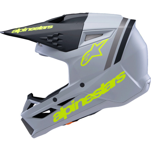 Alpinestars #8301825-9510-YM - Youth SM3 Helmet - Radium - Matte Gray/Black/Yellow Fluo - Medium