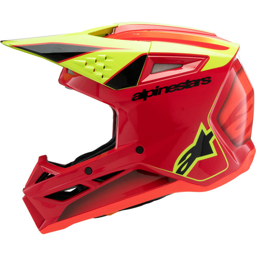 Alpinestars #8301625-3051-YM - Youth SM3 Helmet - Fray - Gloss Red/Yellow Fluo/Black - Medium