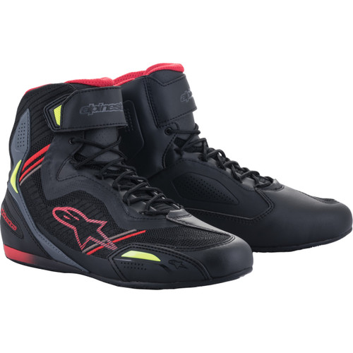 Alpinestars #251031913613.5 - Faster-3 Rideknit® Shoes - Black/Red/Yellow - US 13.5 / EU 47.5