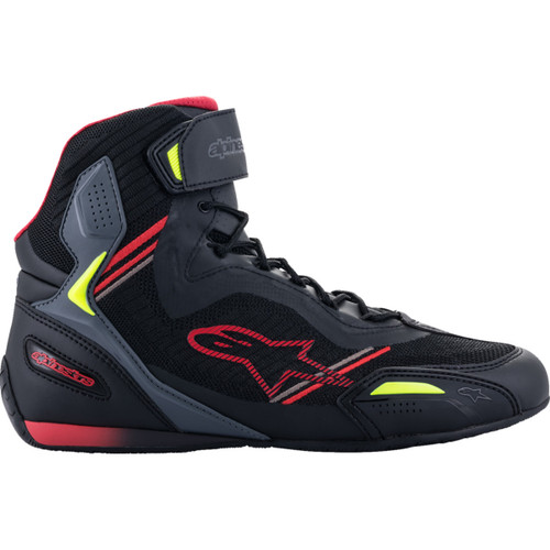 Alpinestars #251031913613.5 - Faster-3 Rideknit® Shoes - Black/Red/Yellow - US 13.5 / EU 47.5