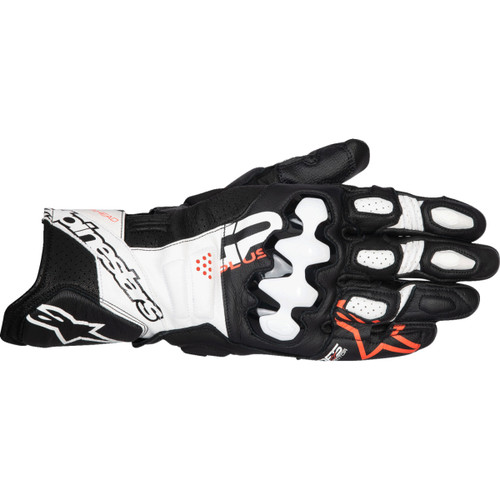 Alpinestars #3550825-1231-XL - GP Plus R V3 Leather Gloves - Black/White/Fluo Red - XL