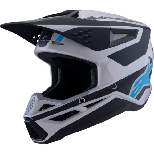 Alpinestars #8301026-1949-M - SM3 Helmet - Heat - Matte Silver/Blue/Black - Medium