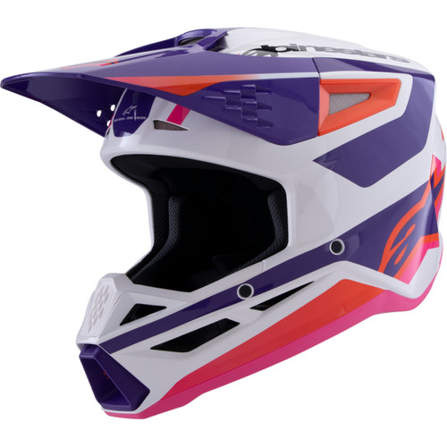 Alpinestars #8301026-2052-XS - SM3 Helmet - Heat - Gloss White/Purple/Pink - XS