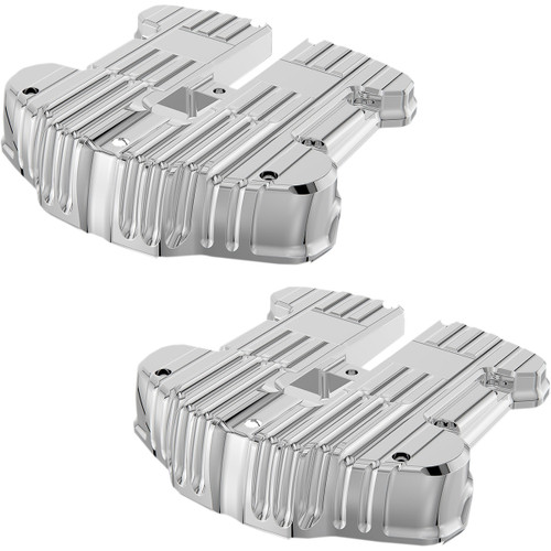 Rough Crafts #RC-610-001 - Rocker Box Covers - Chrome - Grooved