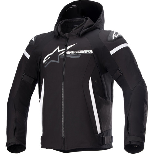 Alpinestars #3206423-12-2XL - Zaca Waterproof Jacket - Black/White - 2XL