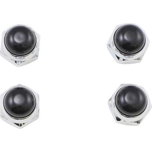 Eastern Motorcycle Parts #V-13-245 - Rocker Shaft Nuts - Cad-Plated with Black Ends and Seals - Shovelhead | XL