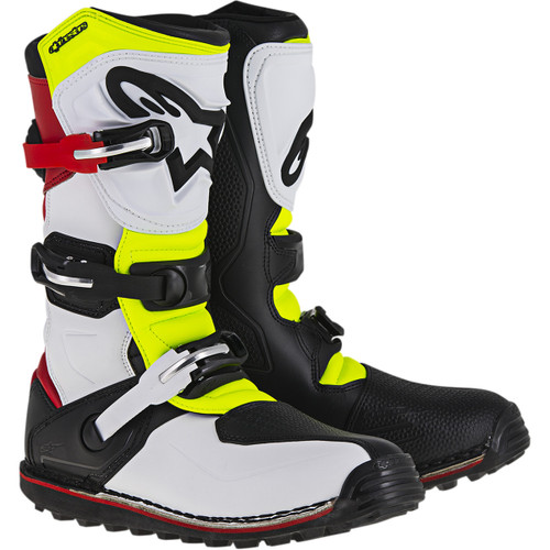 Alpinestars #2004017-2351-7 - Tech-T Boots - White/Red/Yellow Fluorescent/Black - US 7 / EU 40.5