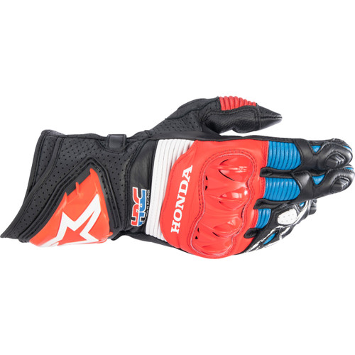 Alpinestars #3556223-1317-2X - Honda GP Pro R3 Gloves - Black/Bright Red/Blue - 2XL