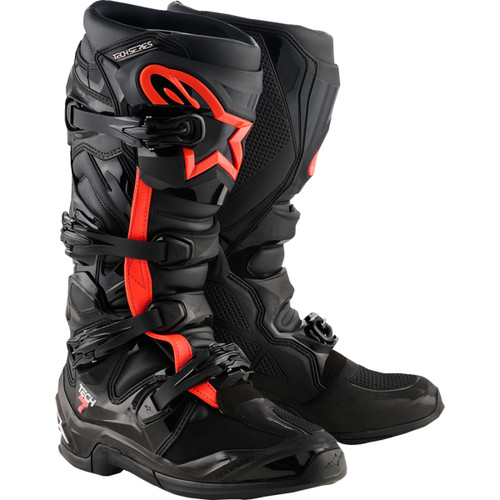 Alpinestars #2012025-1030-10 - Tech 7 Boots - Fluorescent Red/Black - US 10 / EU 44.5