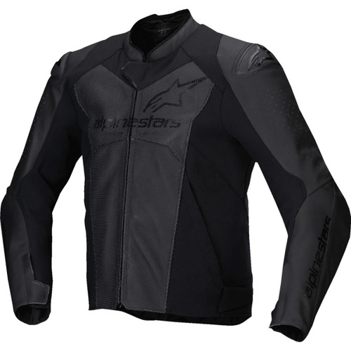 Alpinestars #3103625-1100-56 - Faster v3 Airflow Leather Jacket - Black/Black - US 46 / EU 56