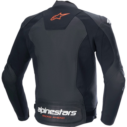 Alpinestars #3103625-1030-54 - Faster v3 Airflow Leather Jacket - Black/Red Fluo - US 44 / EU 54
