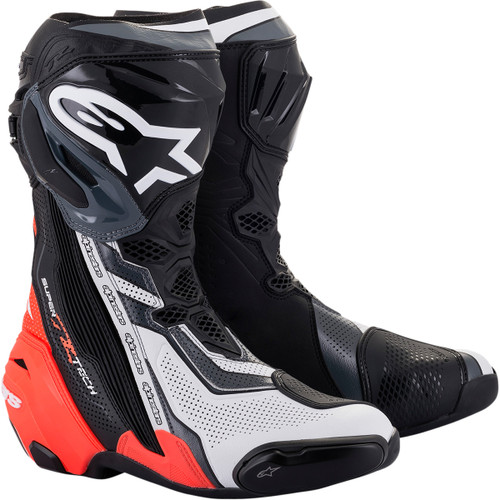 Alpinestars #2220121-1329-42 - Supertech R Vented Boots - Black/Red/White/Gray - US 8 / EU 42