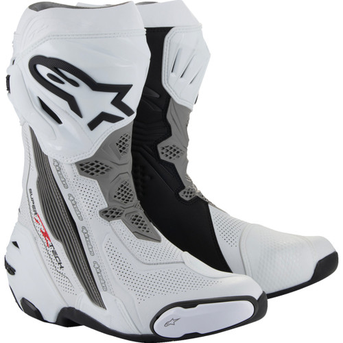 Alpinestars #2220121-2024-39 - Supertech R Vented Boots - White/Gray/Black - US 6 / EU 39