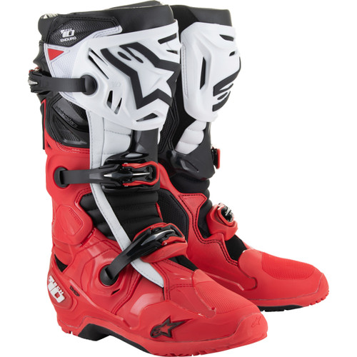 Alpinestars #2010025-3016-14 - Tech 10 Enduro Boots - Bright Red/Black/White - US 14 / EU 49.5