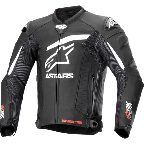 Alpinestars #3100324-12-52 - GP Plus R v4 Rideknit® Leather Jacket - Black/White - US 42 / EU 52