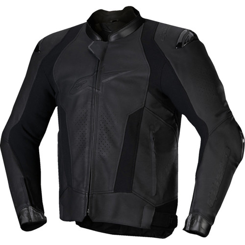 Alpinestars #3100125-1100-60 - Missile v3 Leather Jacket - Black/Black - US 50 / EU 60