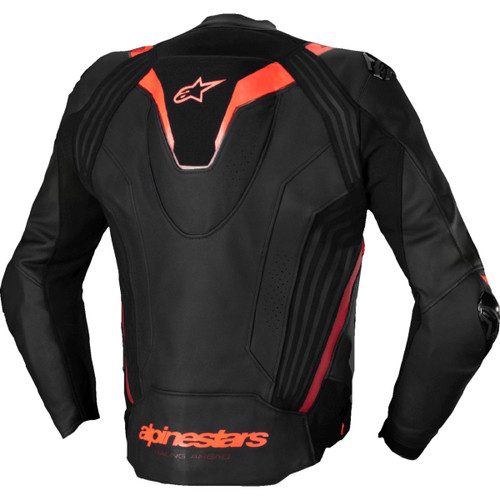 Alpinestars #3100325-1365-52 - Missile v3 Ignition Leather Jacket - Black/Red Fluo/Dark Red - US 42 / EU 52