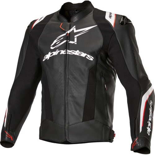Alpinestars #3100325-12-48 - Missile v3 Ignition Leather Jacket - Black/White - US 38 / EU 48