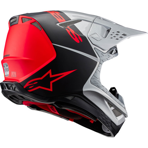 Alpinestars #8301023-1954-L - Supertech M10 Helmet - Flood - MIPS® - Gloss Silver/Black/Orange Fluo - Large