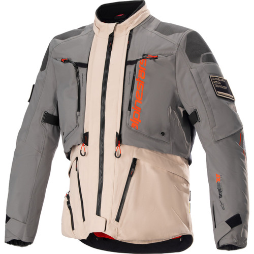 Alpinestars #3209623-9684-3X - AMT-10R Drystar® XF Jacket - Fur Gray/Pale Brown/Spicy Orange - 3XL