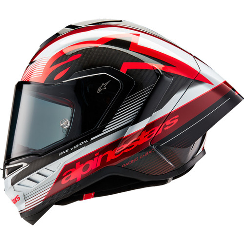 Alpinestars #8200224-1352-XS - Supertech R10 Helmet - Team - Black/Carbon Red/Gloss White - XS
