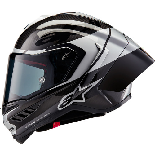 Alpinestars #8200324-1368-M - Supertech R10 Helmet - Element - Carbon/Silver/Black - Medium