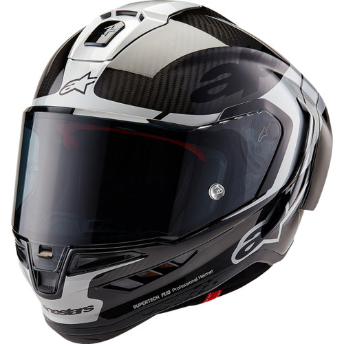 Alpinestars #8200324-1368-XXL - Supertech R10 Helmet - Element - Carbon/Silver/Black - 2XL