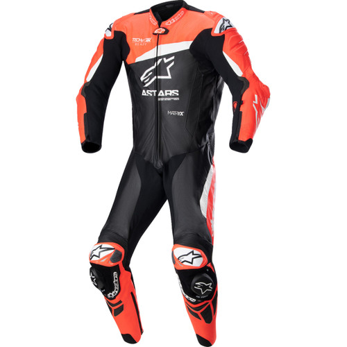 Alpinestars #3150523132152 - GP Plus v4 Leather Suit - Black/Red Fluo/White - US 42 / EU 52