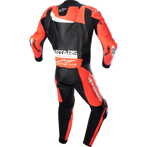 Alpinestars #3150523132154 - GP Plus v4 Leather Suit - Black/Red Fluo/White - US 44 / EU 54
