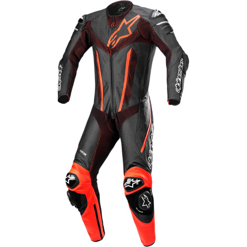Alpinestars #3153022-1030-52 - Fusion 1-Piece Suit - Black/Red Fluo - US 42 / EU 52