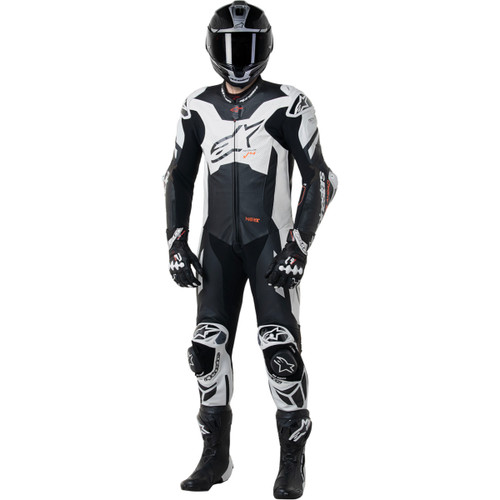 Alpinestars #3150225-1231-62 - GP Plus v4 Sprint 1-Piece Leather Suit - Black/Red Fluo/White - US 52 / EU 62