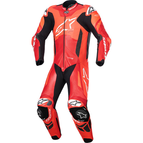 Alpinestars #3150225-3087-48 - GP Plus v4 Sprint 1-Piece Leather Suit - Red Fluo/Mid Red/White - US 38 / EU 48